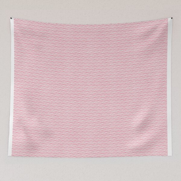 Item preview, Japanese Seigaiha Wave - Coral Pink - Watercolour Wash designed and sold by NolkDesign.