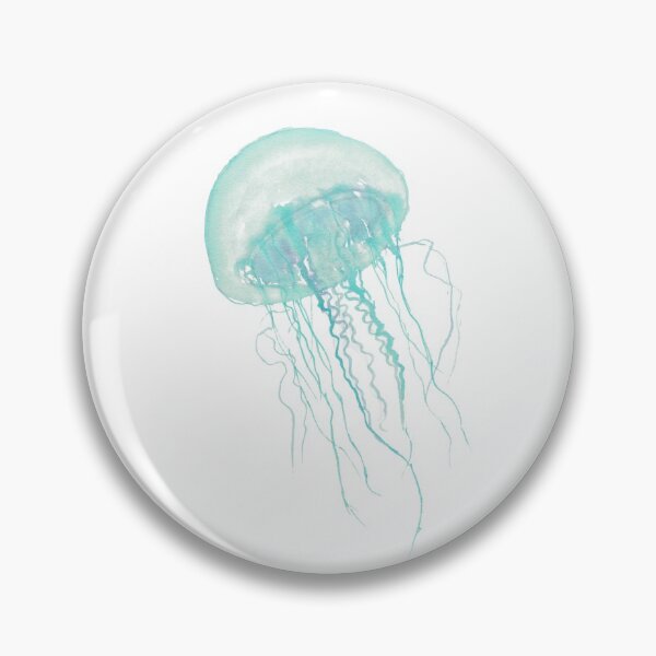 Item preview, Teal Watercolor Jellyfish. Underwater sea life painting. designed and sold by PandaAvenue.