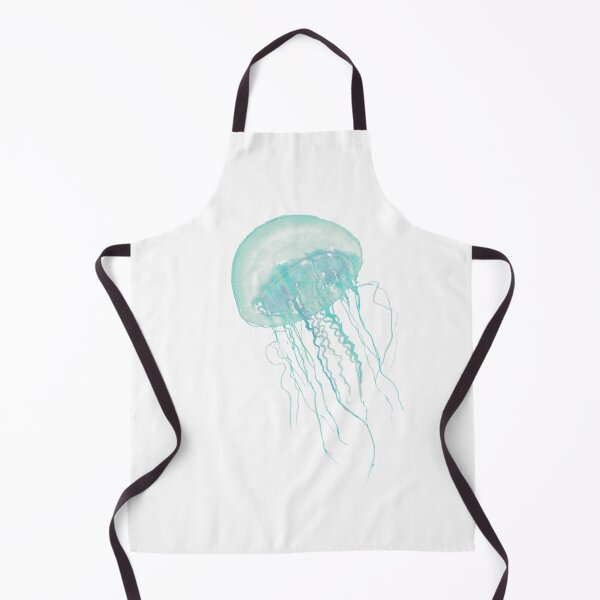 Item preview, Teal Watercolor Jellyfish. Underwater sea life painting. designed and sold by PandaAvenue.
