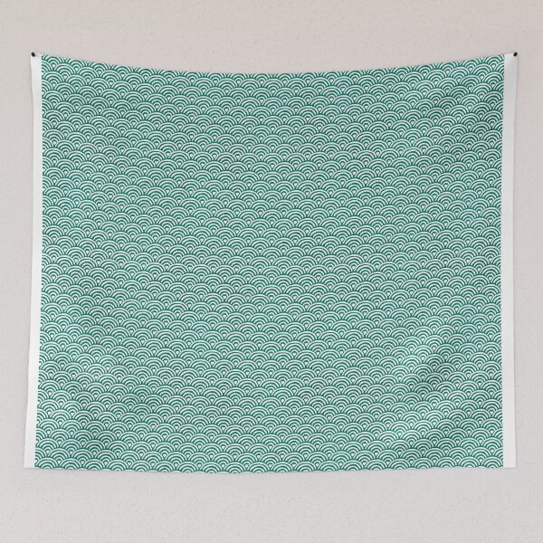 Item preview, Japanese Seigaiha Wave - Ultramarine Green - Watercolour Wash designed and sold by NolkDesign.