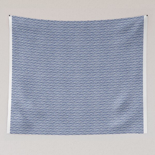 Item preview, Japanese Seigaiha Wave - Classic Blue - Watercolour Wash designed and sold by NolkDesign.