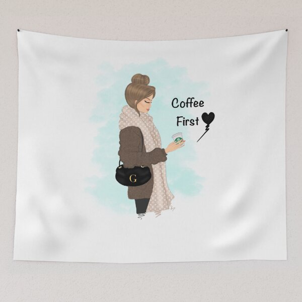 Item preview, Coffee first fashion girl illustration  designed and sold by Imanitasong.