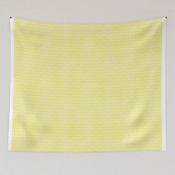 Item preview, Japanese Seigaiha Wave - Yellow - Watercolour Wash designed and sold by NolkDesign.