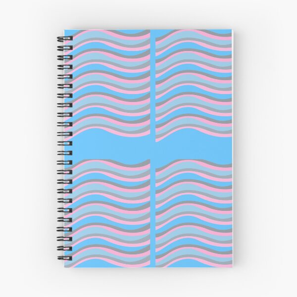 Aperçu de l'œuvre Motif de vagues de bleu rose et gris avec une bordure bleue épaisse créée et vendue par AnnaBBS.