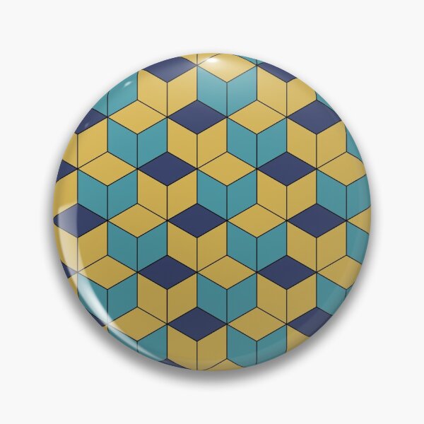 Item preview, Blue and Yellow Kikko Traditional Japanese Pattern designed and sold by Heedee Design.