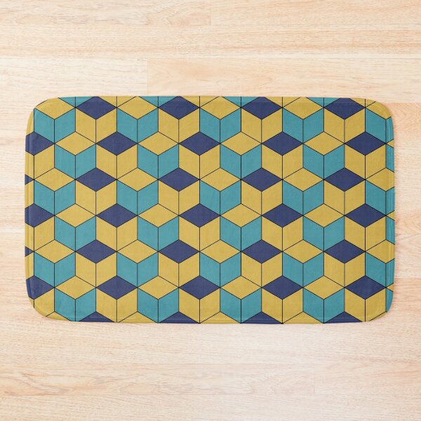Item preview, Blue and Yellow Kikko Traditional Japanese Pattern designed and sold by Heedee Design.