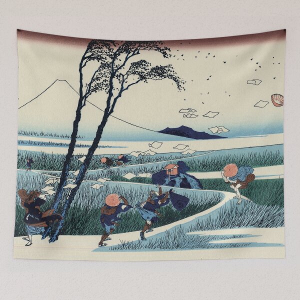 Item preview, Japanese color woodcut - stormy landscape with Fujijama designed and sold by Kallandra.
