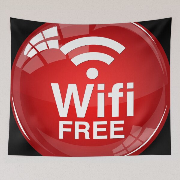 Item preview, Red Free Wi-Fi Design designed and sold by The Merch.