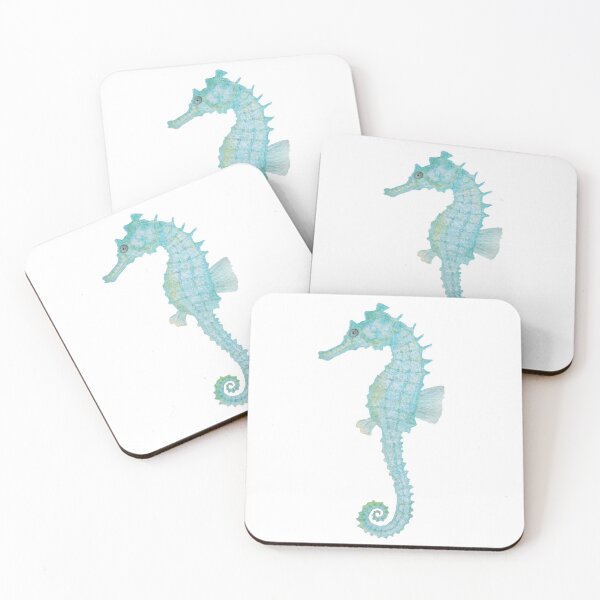 Item preview, Blue Watercolor Seahorse Painting. Undersea creature. designed and sold by PandaAvenue.