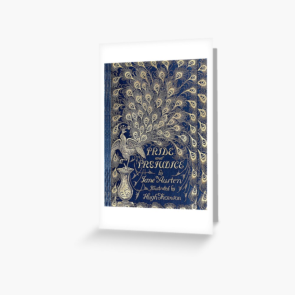 Pride and Prejudice, 1894 Peacock Cover in Blue Greeting Card for Sale by  MeganSteer