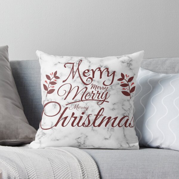 Item preview, Merry Merry Merry Merry Christmas on White & Black Marble Background designed and sold by Silvester Benjamin.