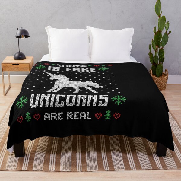 Item preview, Santa Is Fake Unicorns Are Real Ugly Christmas Sweater Xmas Gift designed and sold by zenpatterns.