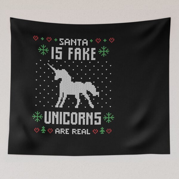 Item preview, Santa Is Fake Unicorns Are Real Ugly Christmas Sweater Xmas Gift designed and sold by zenpatterns.
