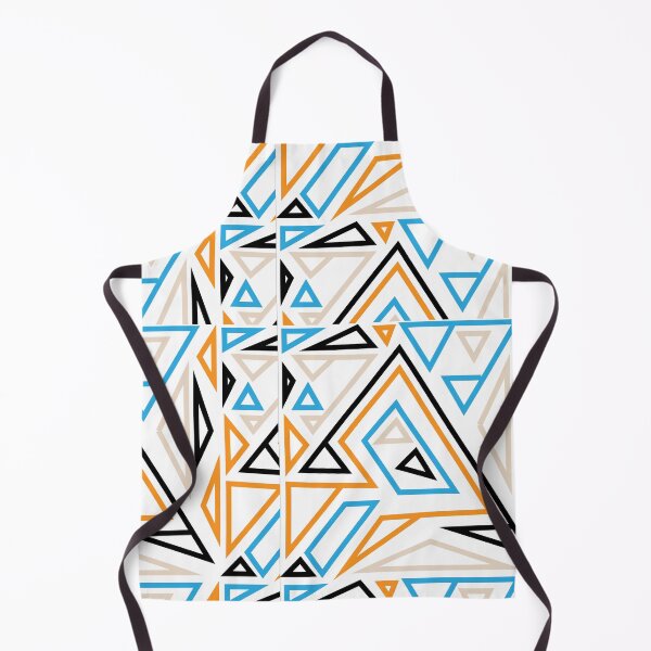 Item preview, African Tribal Orange and Blue Triangle Geometric Pattern designed and sold by blackartmatters.