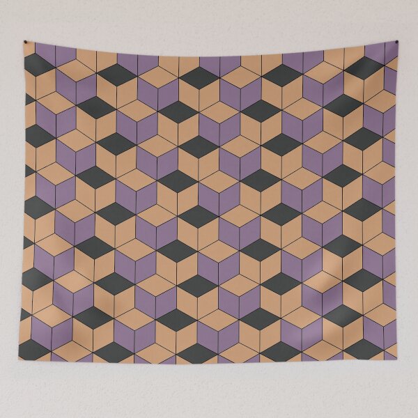Item preview, Black, Purple and Brown Kikko Traditional Japanese Pattern designed and sold by Heedee Design.