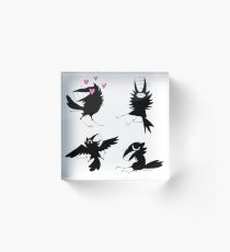 fishcrow sticker set 1 Acrylic Block