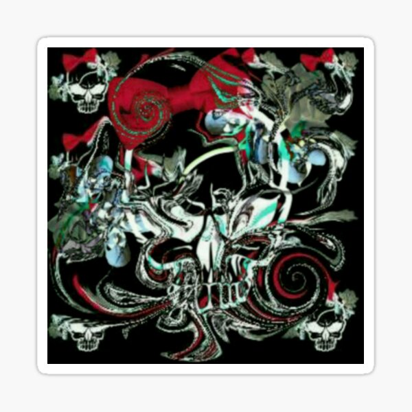 Female Skull Swirl Sticker
