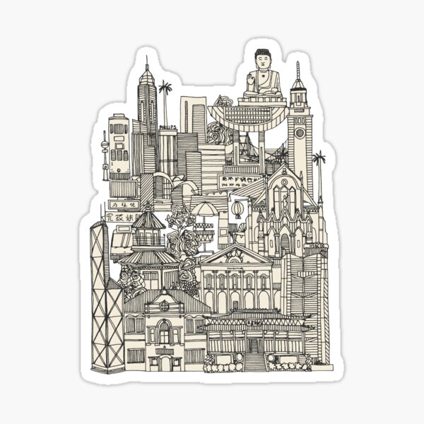 Hong Kong toile de jouy Sticker