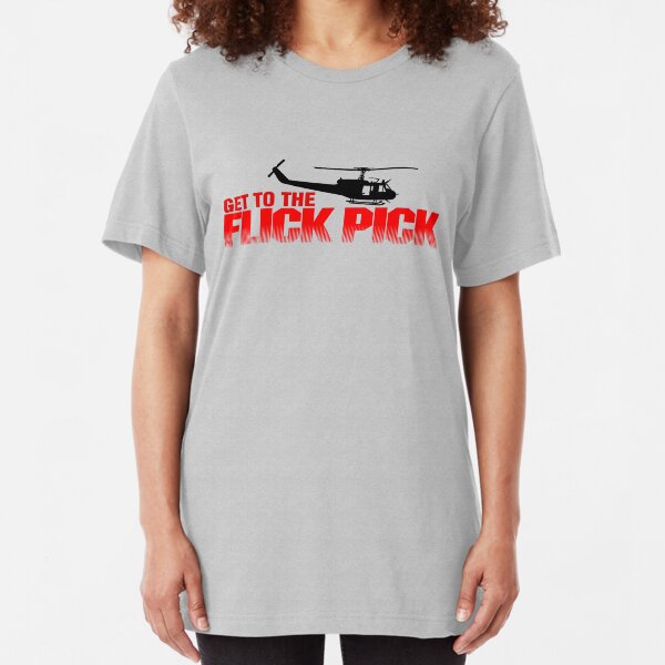 Get To The Flick Pick - Predator Parody Slim Fit T-Shirt