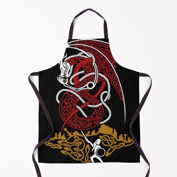 Item preview, Fafnir and Sigurd Norse Mythology Knotwork Coloured designed and sold by MythicComicsArt.