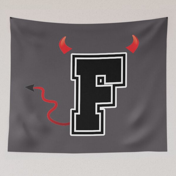 Item preview, Letter F College Font Evil Naughty  designed and sold by comcamworld.