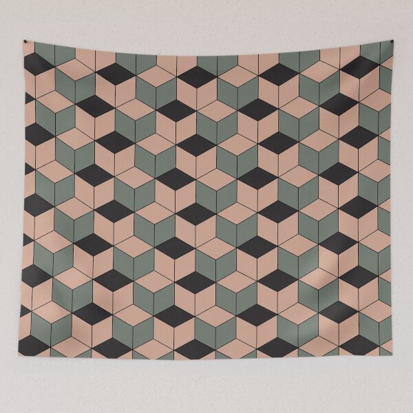 Item preview, Black, Grey and Brown Kikko Traditional Japanese Pattern designed and sold by Heedee Design.