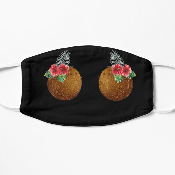 Coconut Bra Flower Boobs Hawaii Aloha Beaches Funny Shirt Mask for Sale by  tikius