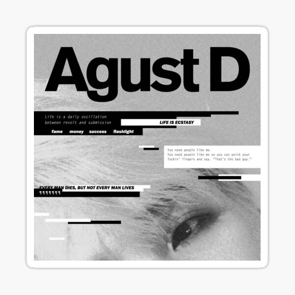 Agust D 1st mixtape album cover Sticker for Sale by kesumo