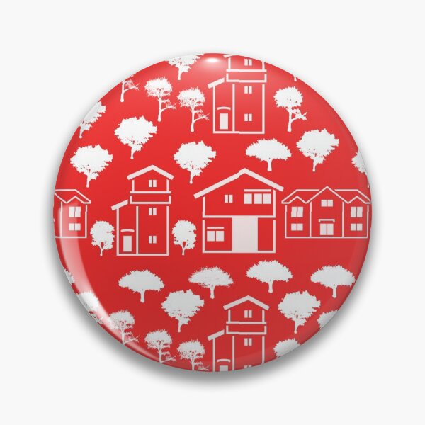 Item preview, White Houses and Trees on Red designed and sold by AlteredAtelier.