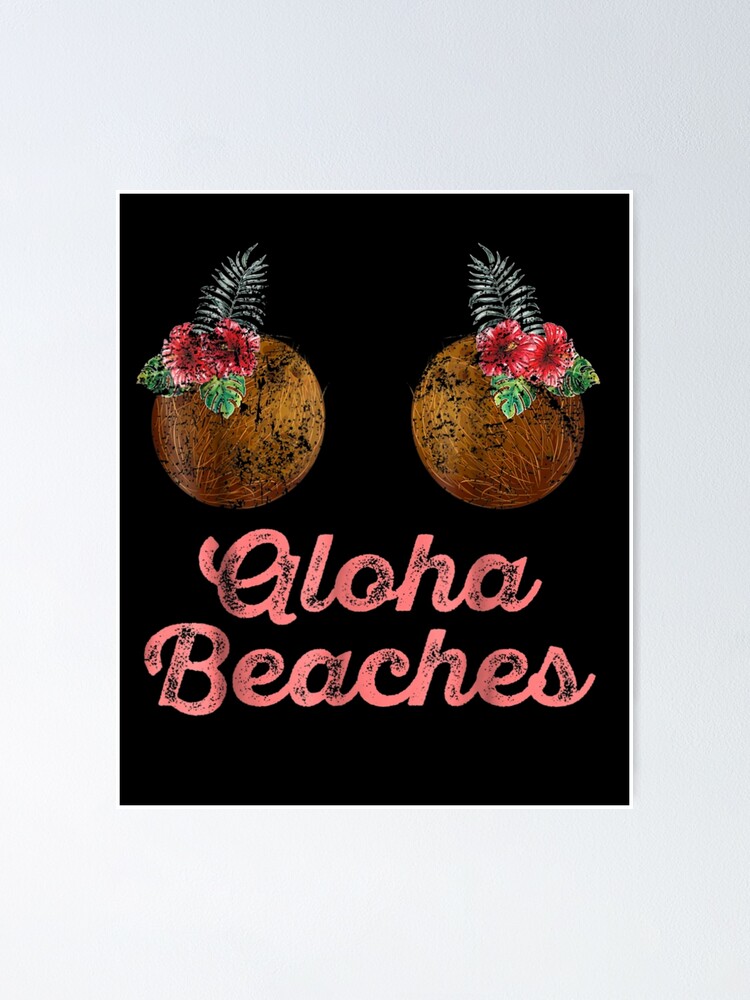 Womens Coconut Bra Graphic Flower Boobs Hawaii Aloha Beaches Funny