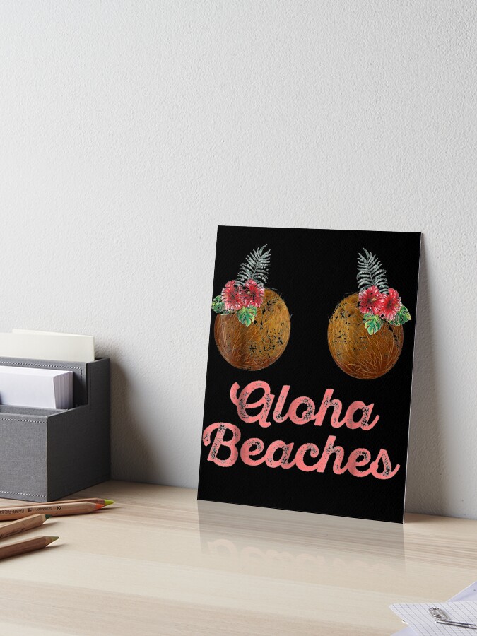 Womens Coconut Bra Graphic Flower Boobs Hawaii Aloha Beaches Funny