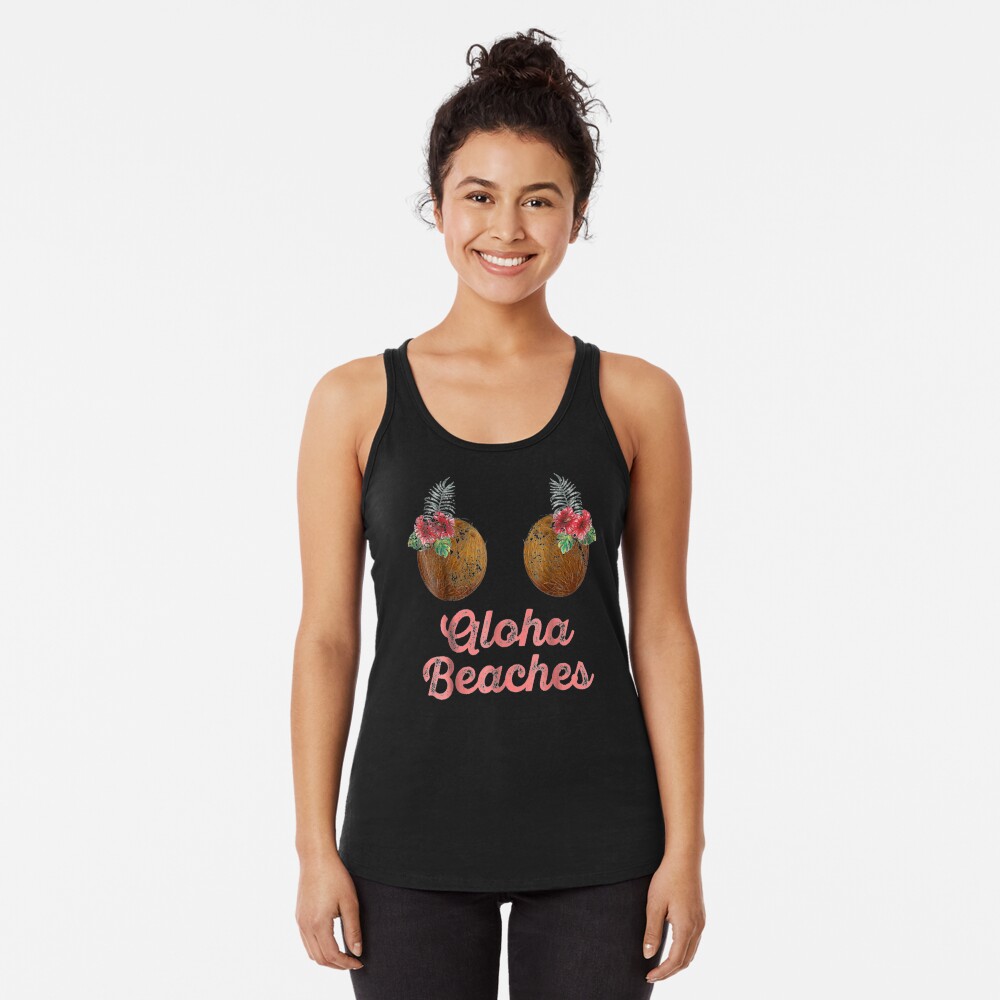 Coconut Bra Flower Boobs Hawaii Aloha Beaches Funny Shirt