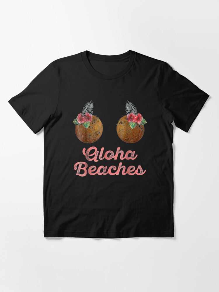 Coconut Bra Flower Boobs Funny Hawaii Aloha Lei Shirt Sticker for