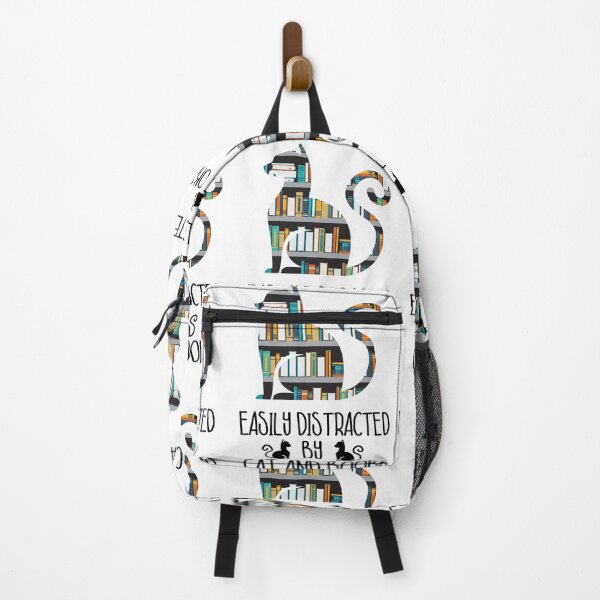 Item preview, Easily distracted by Cat and Books nerds designed and sold by YAHIA-14.
