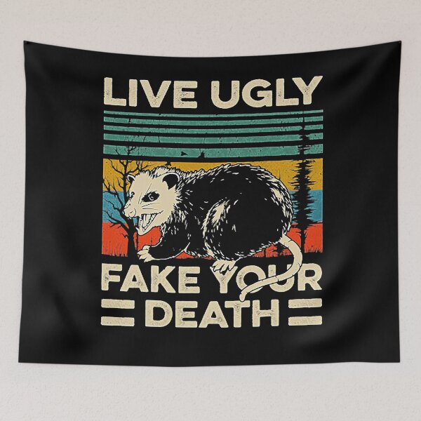 Item preview, Live Ugly Fake Your Death Retro Vintage Opossum designed and sold by BrooksBrennan.