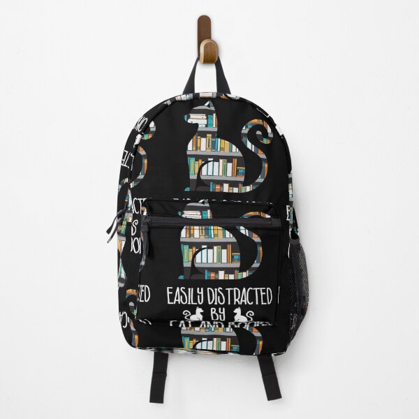Item preview, Easily distracted by Cat and Books nerds designed and sold by YAHIA-14.