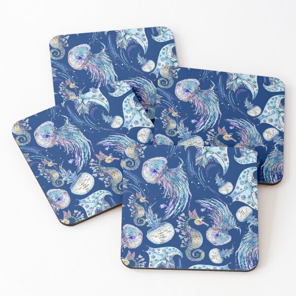 Item preview, Watercolor Pattern with Sea Animals on white designed and sold by kisikoida.