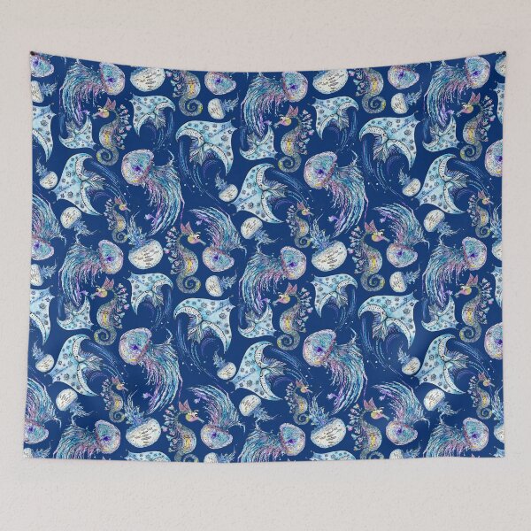 Item preview, Watercolor Pattern with Sea Animals on white designed and sold by kisikoida.