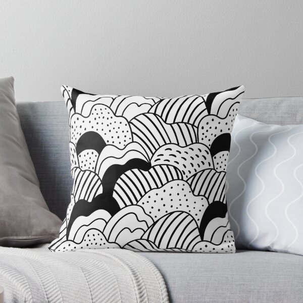 Item preview, Black and white doodle mountains designed and sold by Alenka Karabanova.