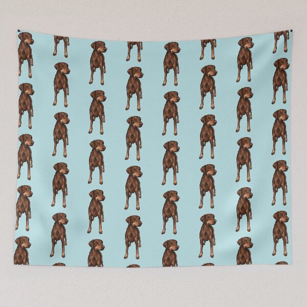 Item preview, Chocolate | Red Doberman | Natural Ear | Cute Cartoon Dog Art designed and sold by shirinsart.