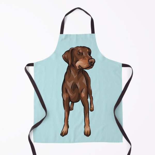 Item preview, Chocolate | Red Doberman | Natural Ear | Cute Cartoon Dog Art designed and sold by shirinsart.