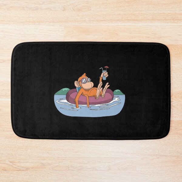 Item preview, Funny monkey in swimming pool with drink designed and sold by Monkey Ful.