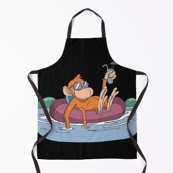 Item preview, Funny monkey in swimming pool with drink designed and sold by Monkey Ful.