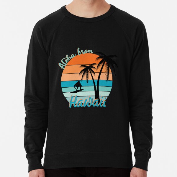 Amdesco Mens Hawaii Sunset and Palm Trees Hooded Sweatshirt