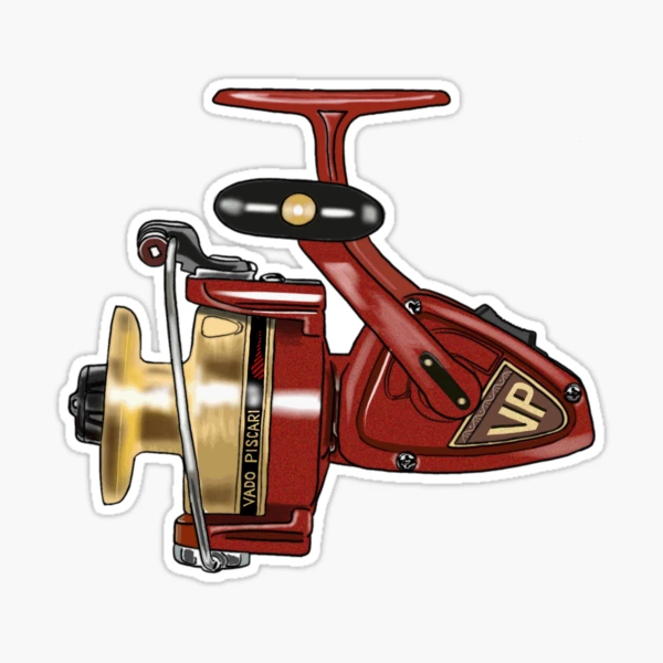 Vintage Spinning Reel Sticker for Sale by m.a. loya