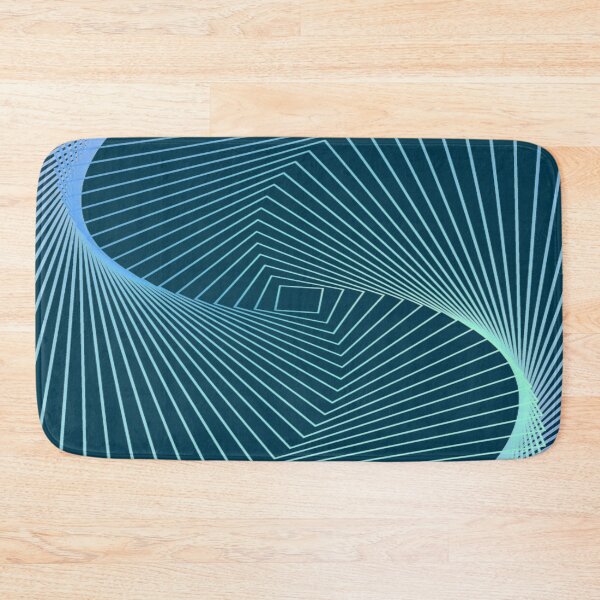 Item preview, Teal background and blue 3d optical illusion lines designed and sold by TheWalnut.