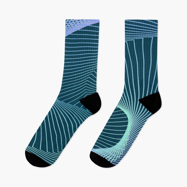 Item preview, Teal background and blue 3d optical illusion lines designed and sold by TheWalnut.