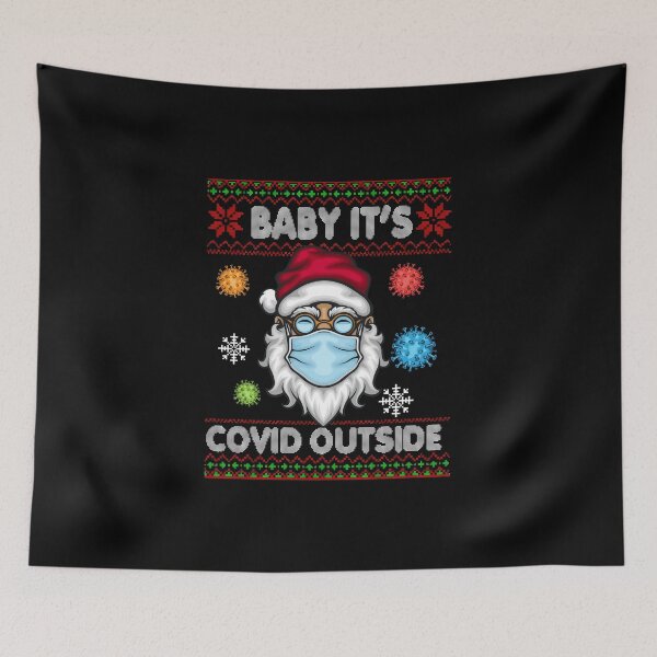 Item preview, Baby It's Covid Outside Santa Ugly Christmas Sweater designed and sold by kamilbogaty1.