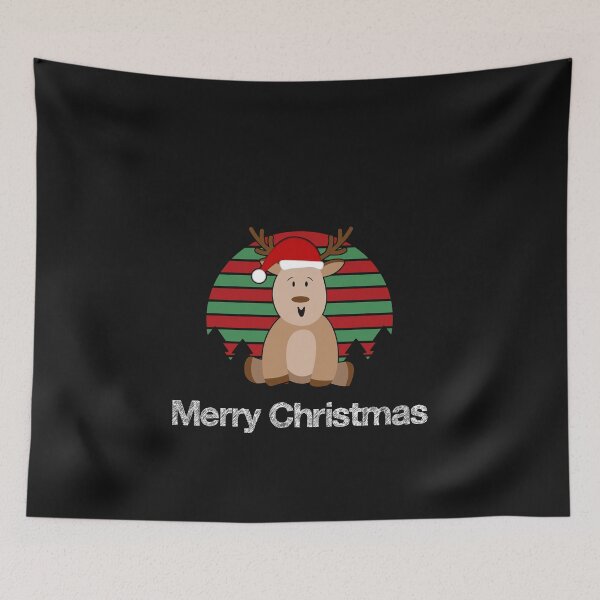 Item preview, ReindeerSanta Hat Trees Christmas Retro Sunset designed and sold by mikoala50.