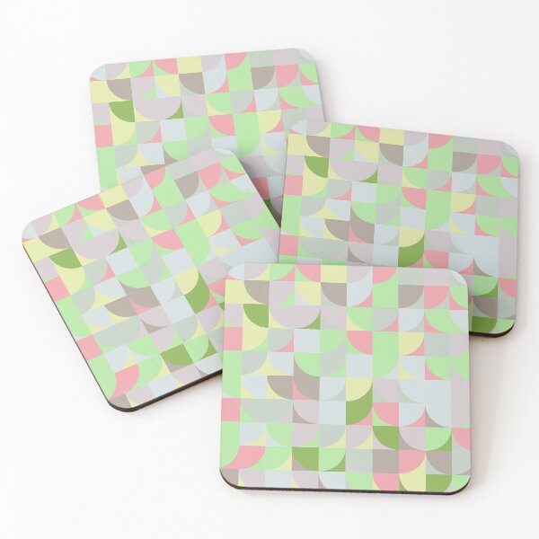 Item preview, Abstract geometric pattern in 'calm it down' greenery color palette designed and sold by acidmit.